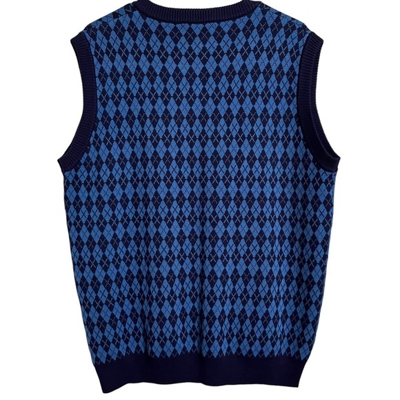 Paul Jones Blue Argyle Sweater Vest Size Large - Picture 3 of 10